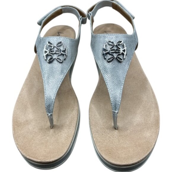 LifeStride Women’s Zeeta Silver Metallic Thong Sandal – Size 11 M - Picture 7 of 8